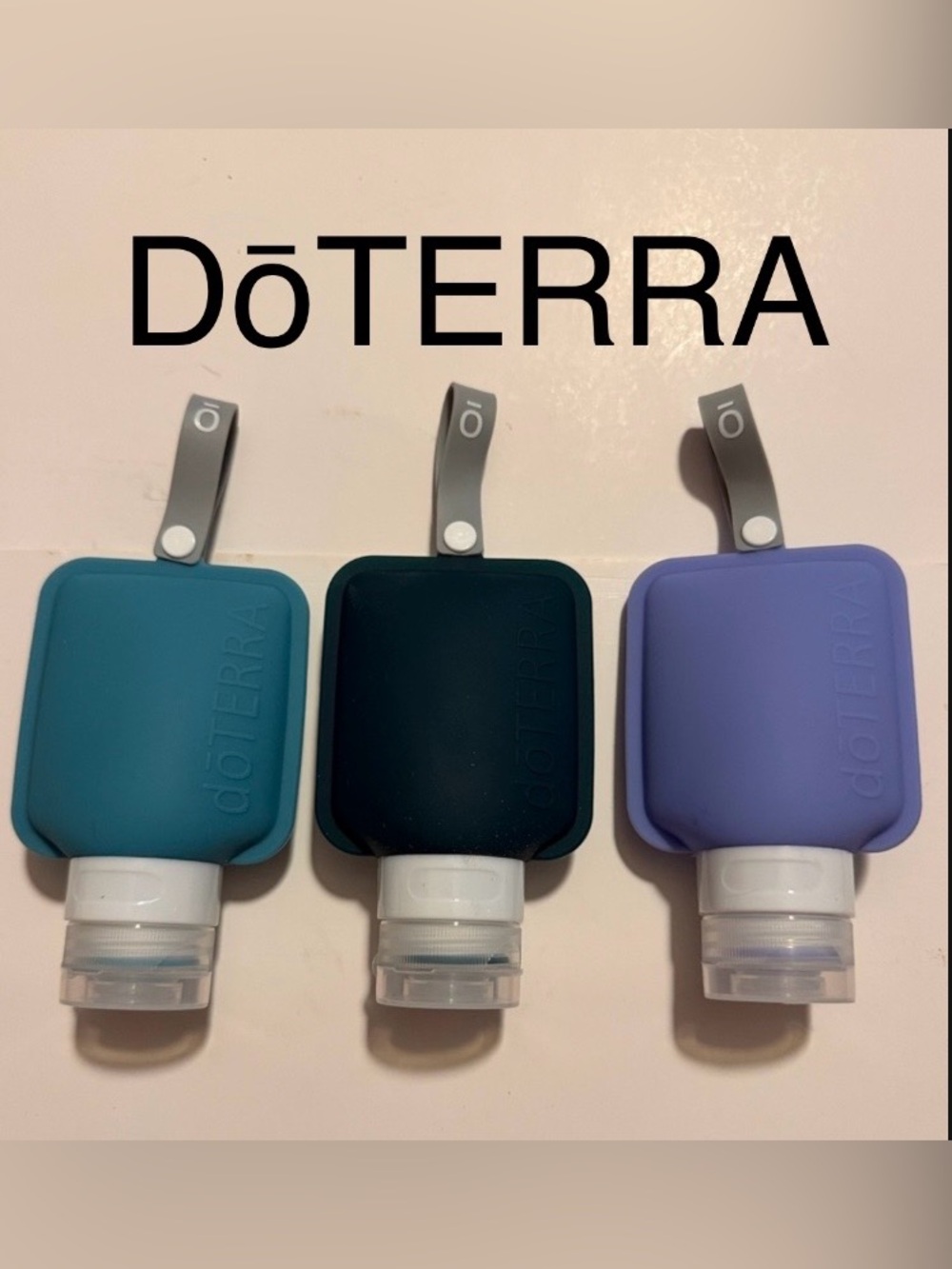 dōTERRA Silicone Toiletry Travel Bottles in Teal, Dark Teal, and Lavender 3pcs